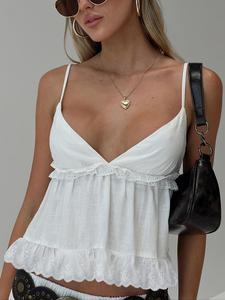 Women's Solid Cami Top, Casual Fashion Spaghetti Strap Top for Summer, Women's Clothing for Daily Wear, Casual Sleeveless Spaghetti Womenswear, Crop Tops, Boho Sleeveless Backless