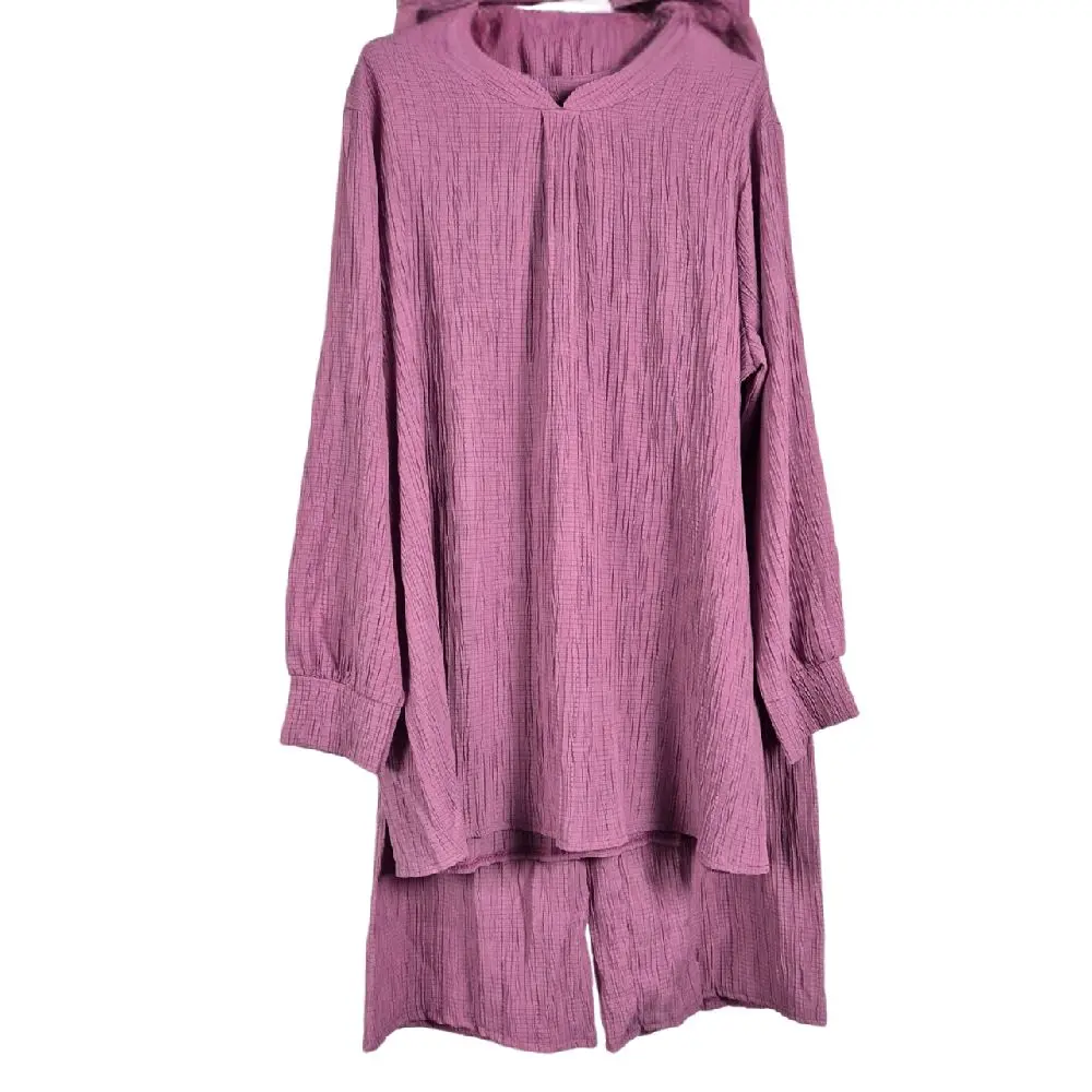 FREDA Women's Linen-Look Textured Two-Piece Set - Effortless Style and All-Day Comfort - Womenswear, Chic, Fits, Dressy, Love, Summer Lightweight Fabric
