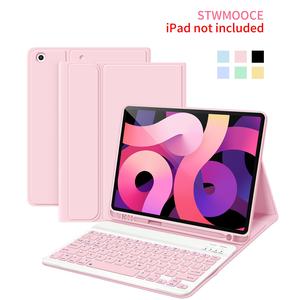 STWMOOCE Magnetic Detachable Wireless Keyboard Case, 1 Set PU Leather Protective Smart Cover with Pencil Holder, Durable Adjustable Protective Case for iPad 10.9inch