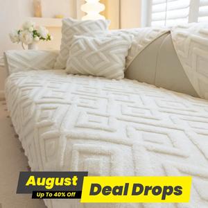 Solid Color Geometric Pattern Sofa Cover, 1 Count Non-slip Soft Sofa Mat, Universal Sofa Protector, Sofa Protector for Home Living Room, Bedroom Accessories