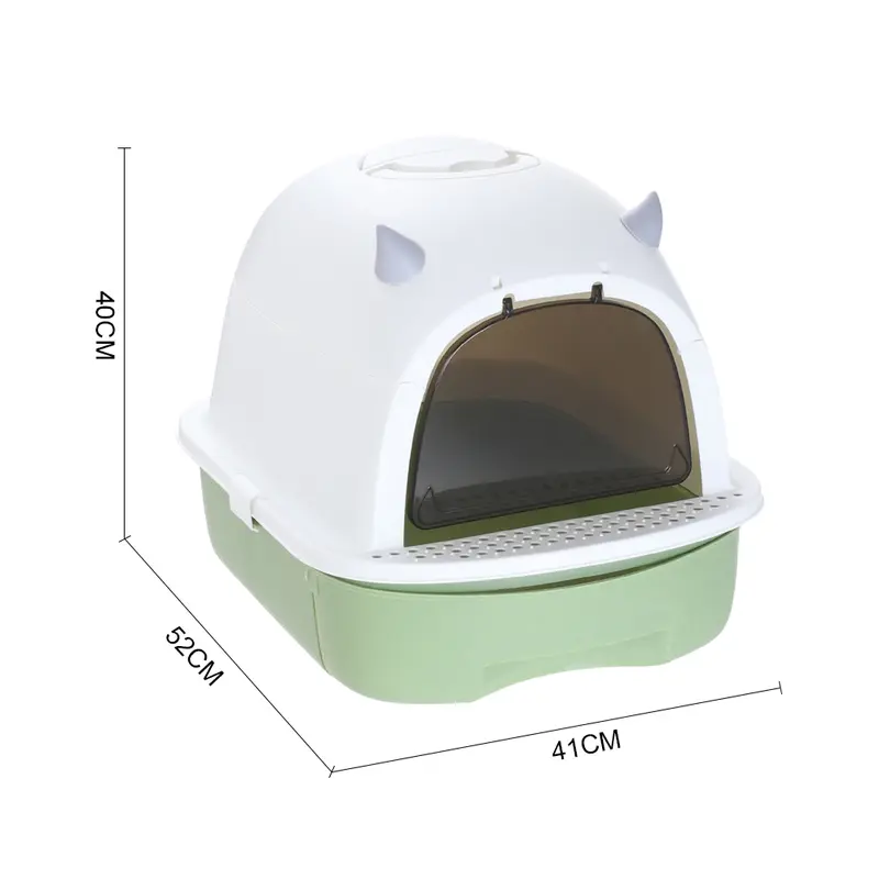 Livingandhome Detachable Cat Litter Box with Sand-Leakage Pedal and Odour Control Bag 4