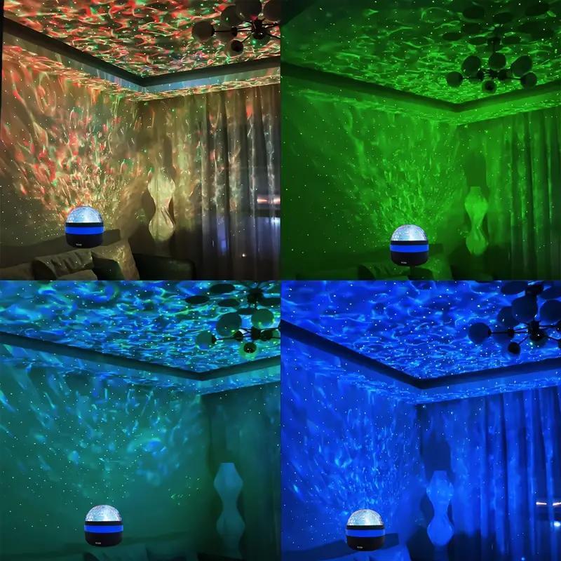 Starry Sky Projector Night Light, USB Powered Wave Projector Night Light with Remote Control, Decorative Light for Home Bedroom Party Festival, Gifts for Men 2