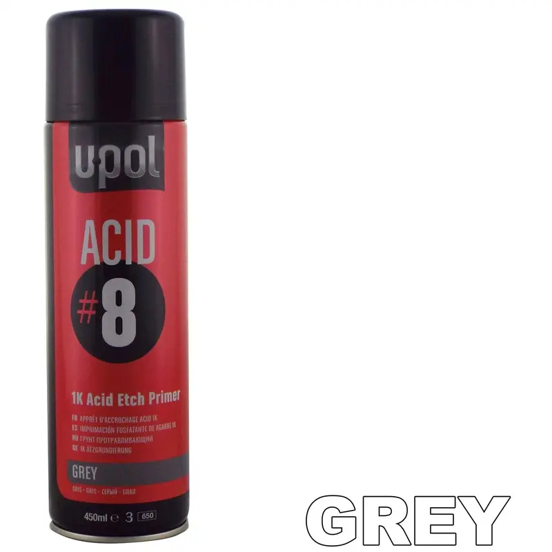 UPol Acid 8 1K Etch Primer 450ml Aerosol Car Paint Fast Drying Aluminium Upol 0