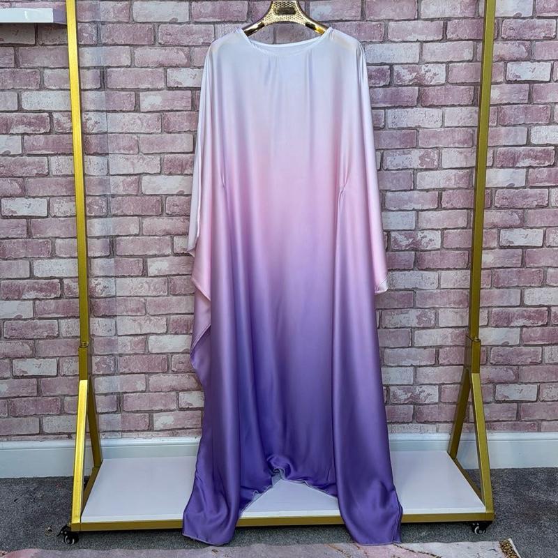 Ombré Luxe Satin Batwing Kaftan Abaya Dress One Size (UK 6-26) With Inside Belt Length 54 inches Inside Belt 4
