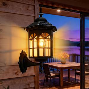 Solar Powered Wall Mounted Light, Outdoor Waterproof Wall Sconce, 3 Lighting Modes Solar Wall Light, Outdoor Landscape Lights, Suitable for House, Front Porch, Garage, Wall Decoration