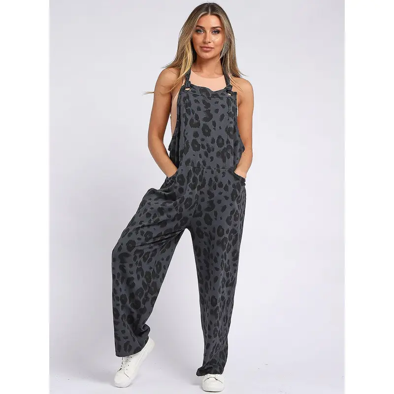 Leopard Print Ladies Cotton Dungaree 2