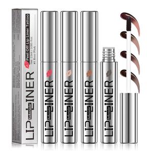 Long-Lasting Color Peel Off Lip Liner, 4 Counts/set Tear Off Lip Stain, Non-Fading Smudge-Proof Lip Liner, Matte Finish, Liquid Lip Liner, Makeup Tools, Cosmetics Gifts for Women & Girls