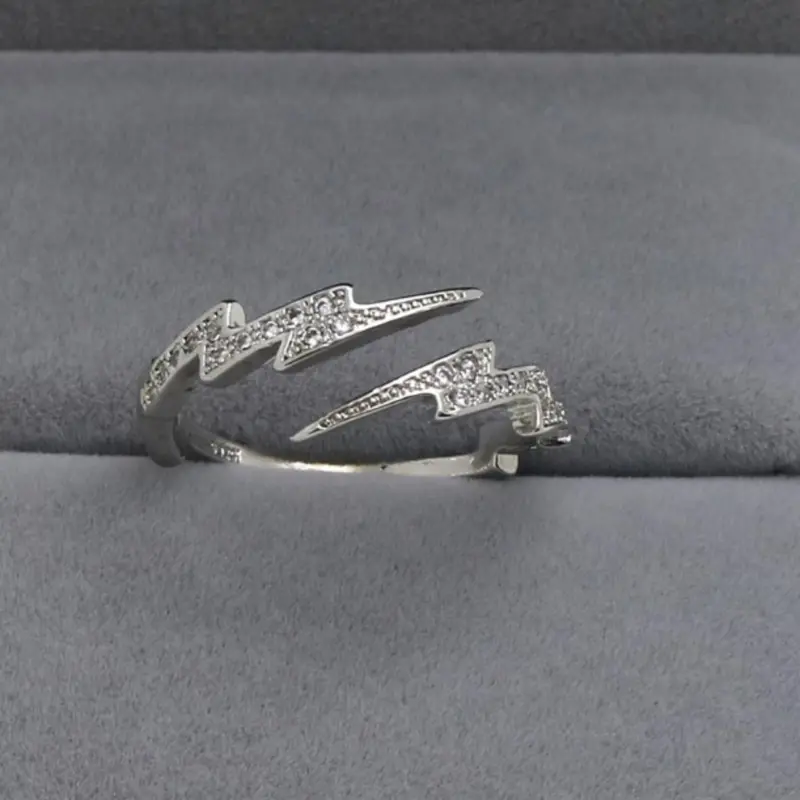 Cubic Zirconia Lightning Finger Rings for Women Wedding, Engagement, Party Jewelry for Women 1