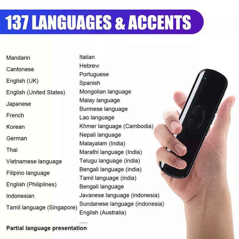 Smart Translator Text Reading Pen 137+Voice Language Two-Way Translation Device 5