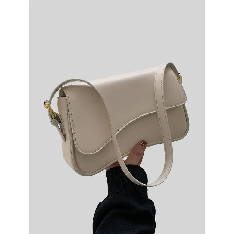 Women's 2025 New Trendy Solid Irregular Flip Shoulder Bag, Fashion Pu Leather Shoulder Clutch, Versatile Minimalist Textured Commuter Handbags Work Bag for Daily Use As Gift, Holiday Outfits 2025, Handbags for Women Handbags for Women, Minimalistic Outfit