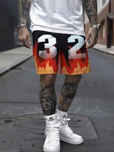 Men's Regular Fit Number Print Boxer Briefs, Casual Comfy Breathable Underwear for Daily Wear, Mens Underwear for Summer, Halloween