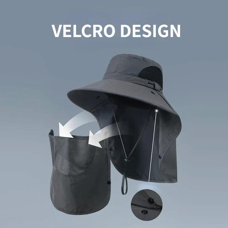 UV Protection Outdoor Hunting Fishing Cap for Men Women Hiking Camping Visor Bucket Hat Neck Flap Fisherman Hat - Summer Sun Hats 3