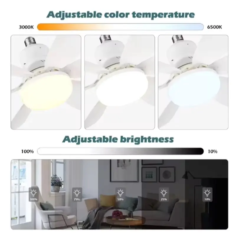 Silent Strong Wind LED Ceiling Fan Light 40W with Remote for Living Room & Kitchen 1