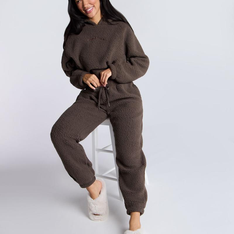 Boux Avenue Seamed Borg Lounge Set Hoodie and Joggers Sleepwear Loungewear 3