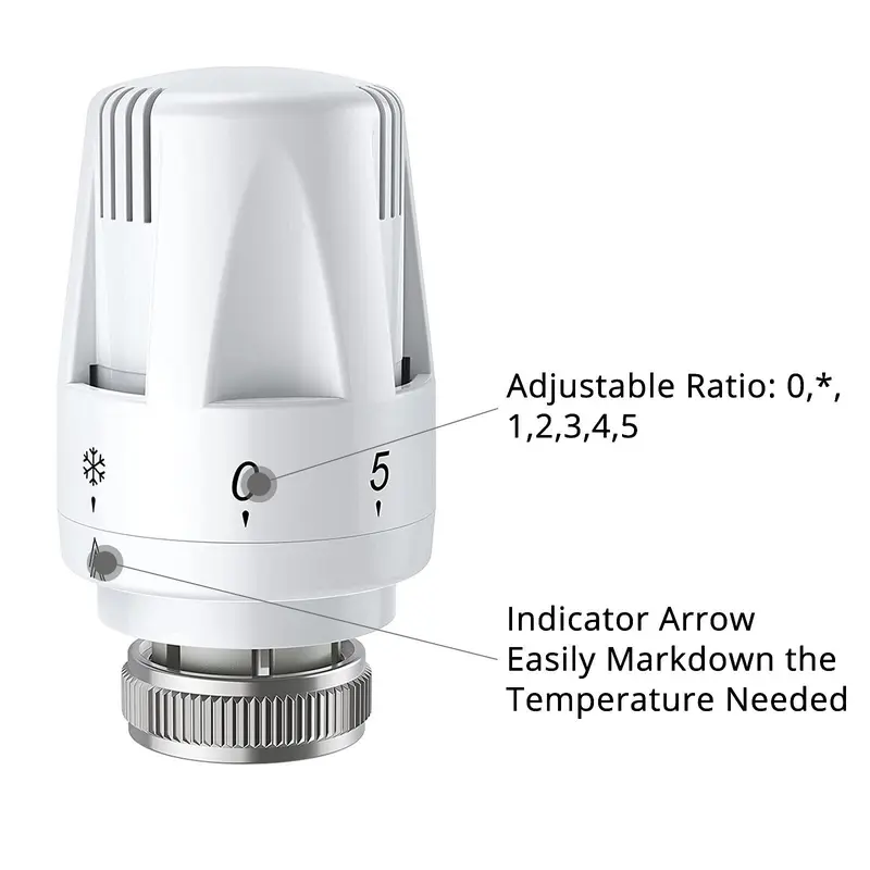 3PCS Thermostatic Radiator Head for Heating Systems 7