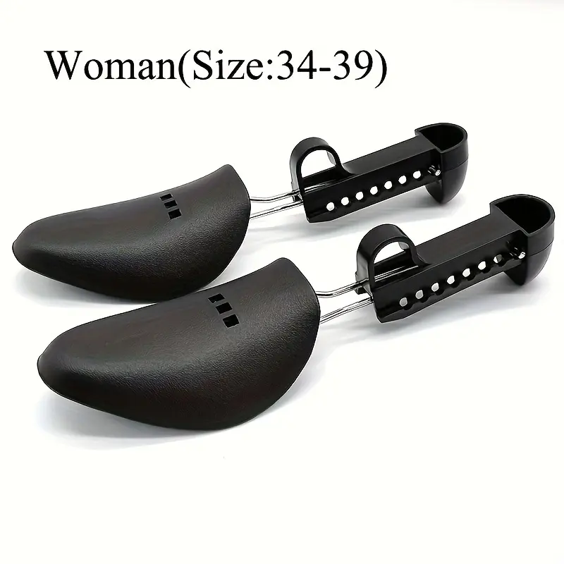 2pcs Adjustable Plastic Shoe Stretchers for Men & Women - Black Boot Holder & Shoe Accessory with Metal Hooks, Compact Design for Easy Storage, Shoe Storage Footwear Bridal 3