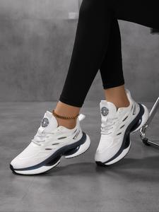 Women's Fashionable Ombre Lace Up Low Top Sneakers, Casual Comfortable Breathable Sports Running Shoes, All-match Basic Shoes for Daily Wear