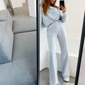Autumn Women's Fashion Casual Two-Piece Set, Solid Color Loose Sports Suit for Women Clothes Womenswear spotlight  clothes 2  pcs travel  fit two  piece  outfit