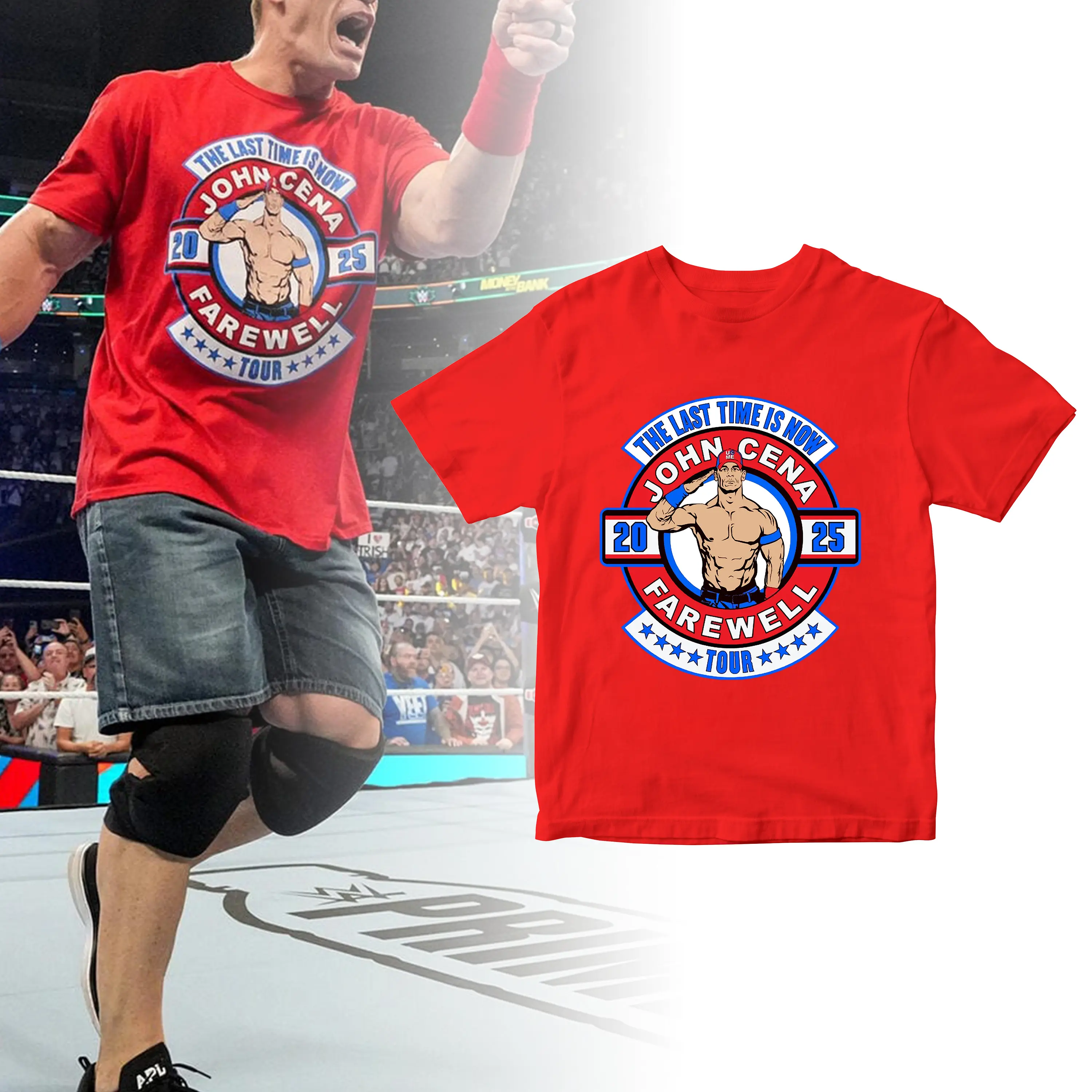 New Adults Unisex Mens Ladies John Cena Farewell Tour WWE T-Shirt Summer Tee Top, Womens Wrestlemania Fan Fashion Birthday Gift