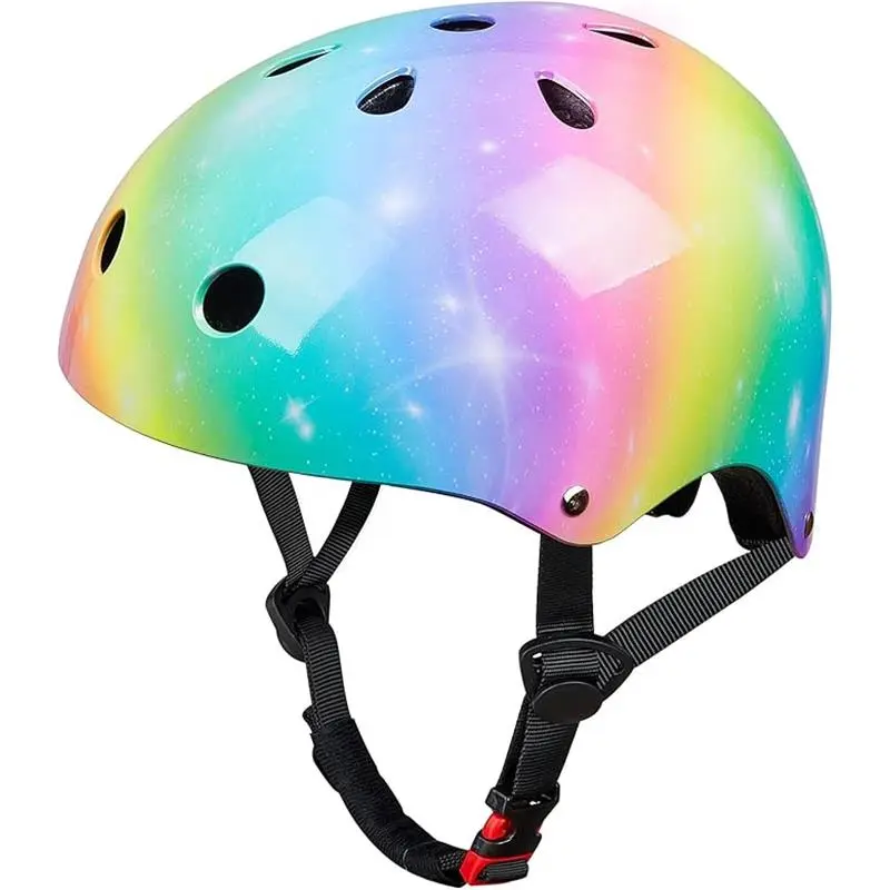 Kids Bike Helmet,Colour Name: Rainbow, Toddler Helmet Girls Scooter Helmet Kids Cycling Helmets Skateboard Helmet for Boys Child, Age 3-8-14 Years 5