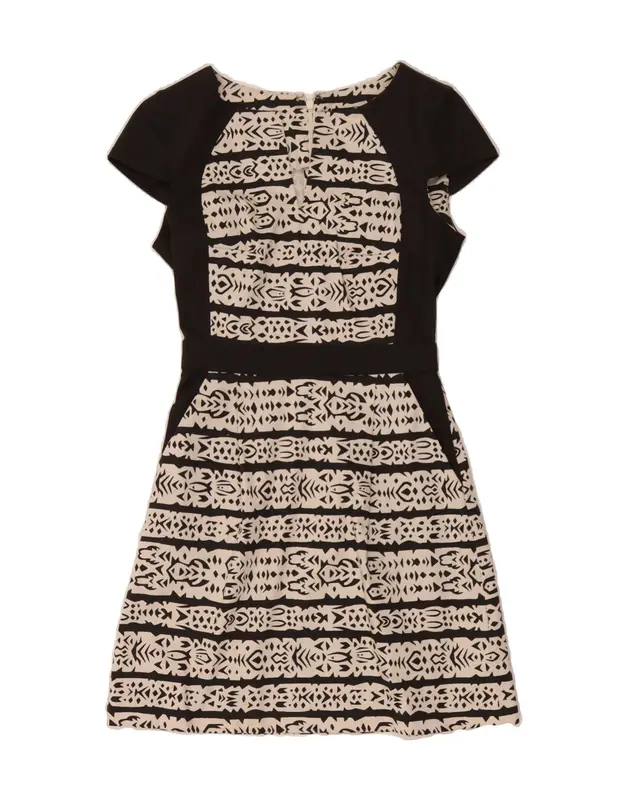 Pre-Owned Vintage FRENCH CONNECTION Womens A-Line Dress UK 6 XS Black Colourblock 1