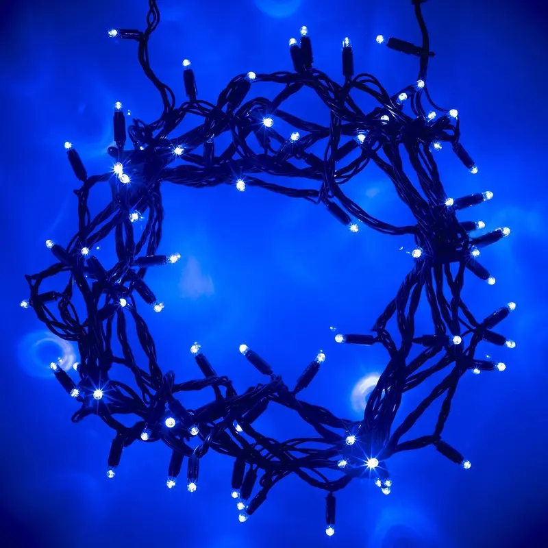Core Connect 60m 600 Blue Connectable Fairy Lights Green Cable 1