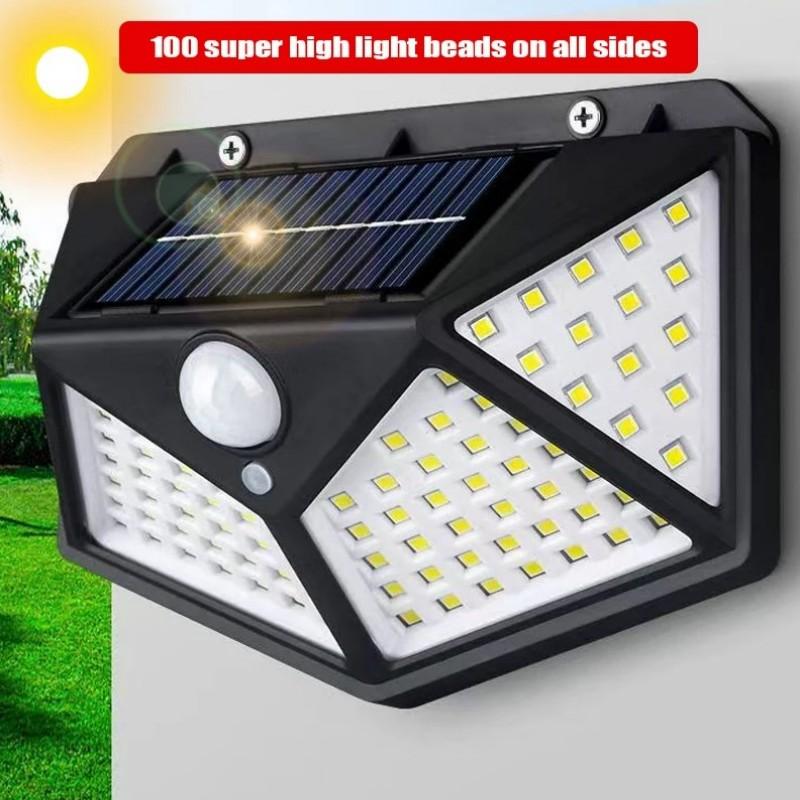 100 LED Wall Lights Outdoor Solar Lamp PIR Motion Sensor Solar Powered Sunlight Street Light for Garden Decoration 1