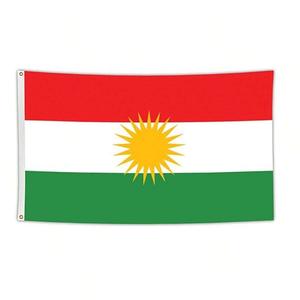 Kurdistan National Flag, 1 Count 90x150cm 3X5Ft Hanging Polyester Flag For Decoration Banner