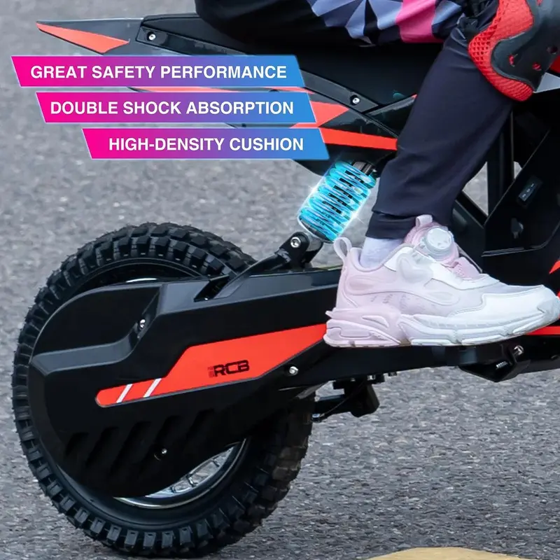 RCB R9X 12" Kids Electric Motorcycle – 300W 36V Off-Road E-Bike 15.5 MPH Electric Dirt Bike for Ages 3-12 – UK 4