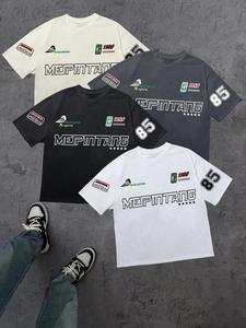 Men's Letter Print Round Neck Tee, Casual Loose Short Sleeve T-shirt for Summer, Men's Top for Daily Wear