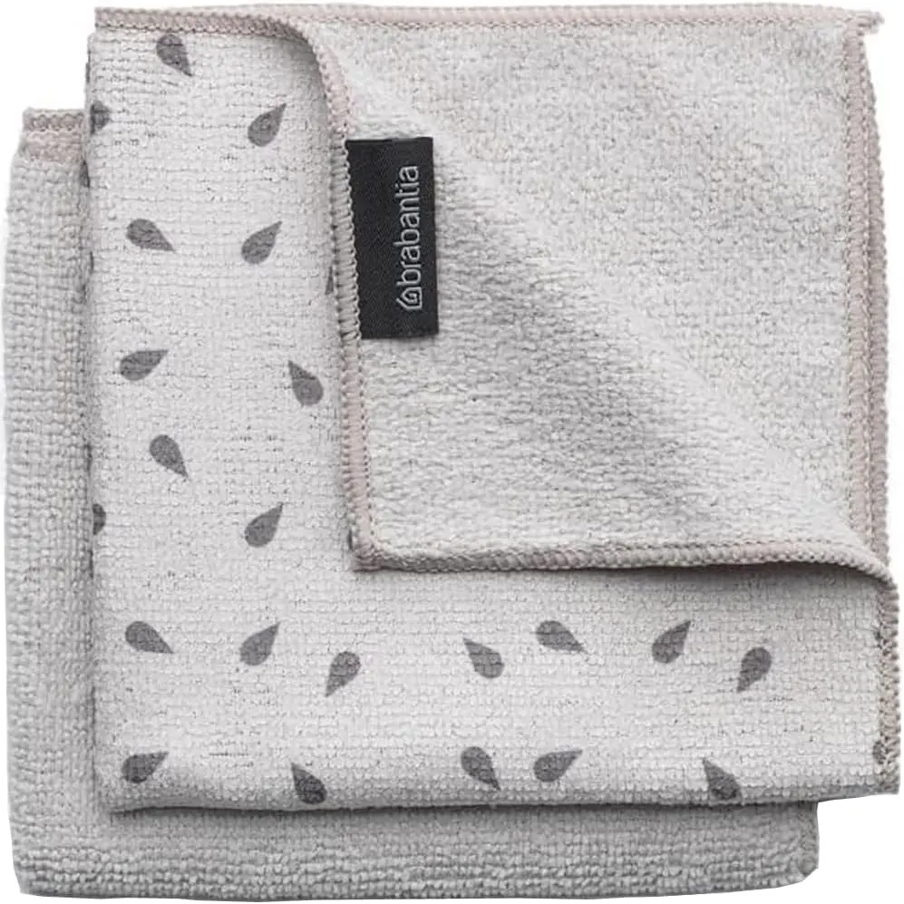 117688 Microfibre Cleaning Cloths (x 2), Machine Washable, Light Grey