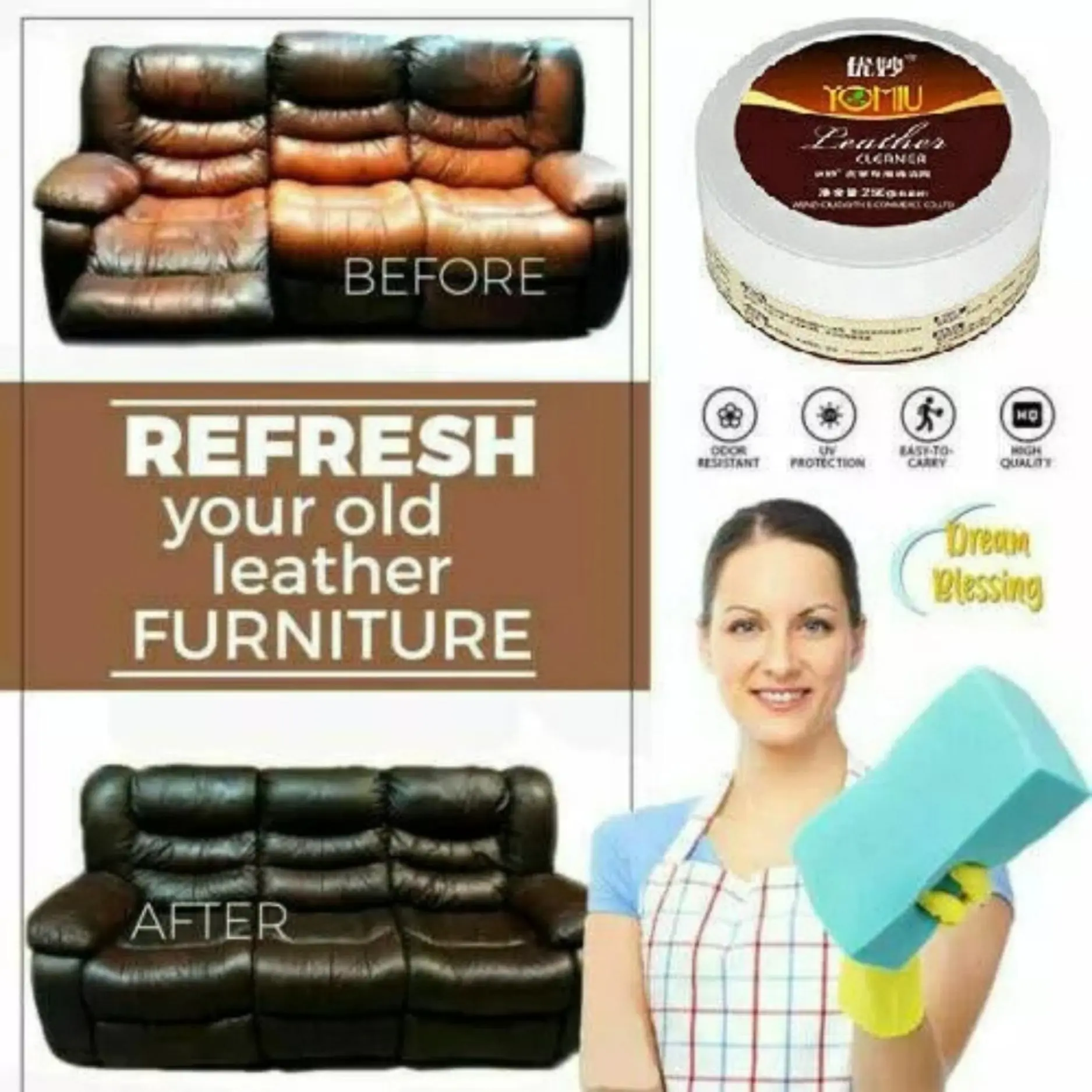 Leather Conditioner & Cleaner – Restore & Protect Bags, Sofas, Purses, Wallets, Belts & Car Seats – UK Formula