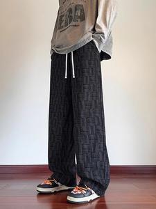 Men's Corduroy Drawstring Waist Pants, Loose Casual Comfy Thin Trousers for Spring & Fall, Men's Bottoms for Daily Wear