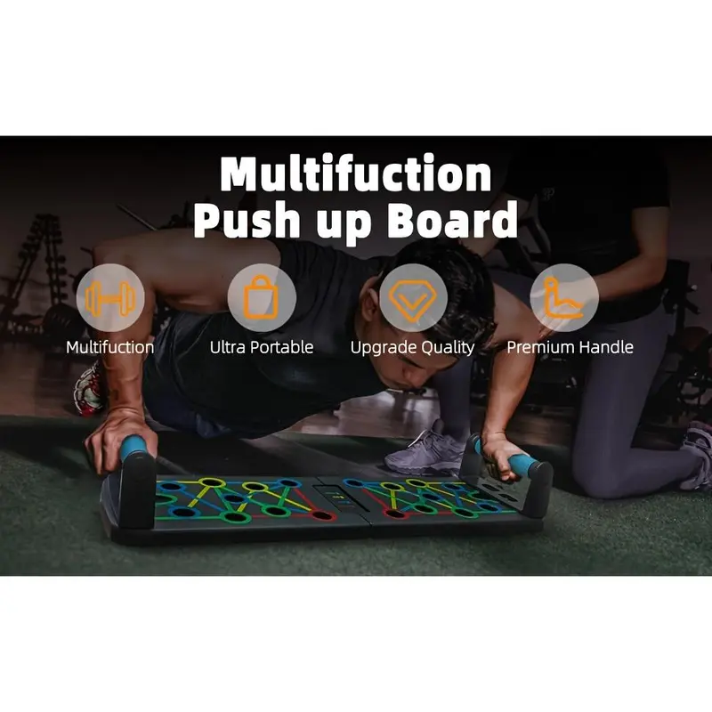 11-in-1 Portable Push Up Board Set with Resistance Bands – Foldable Push Up Bar & Handles for Home Strength Training 6