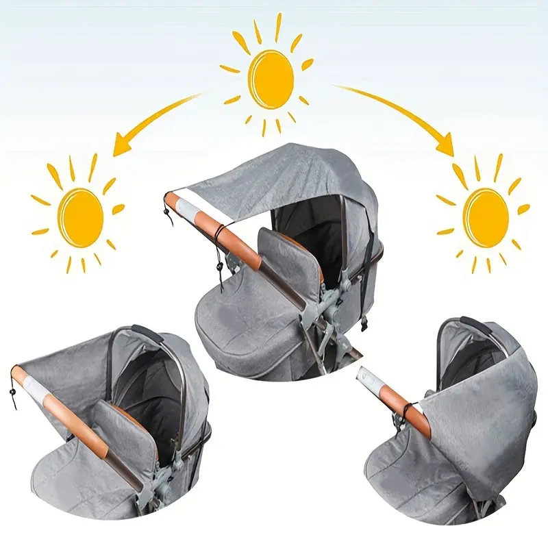 Stroller Sunshade - Linen Material, Perfect for Youngsters' Safety & Comfort 0