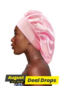 Solid Color Sleeping Bonnet Hat As Gift Ideas 2025, Baby Pink Adjustable Satin Bonnet Night Sleep Cap Scarf Wrap, Elastic Wide Edge Hair Protection Hair Satin Lined Bonnet for Curly Hair Daily Life Mama, Gifts for Wife, Sleep Bonnets, Haircare