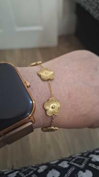 Product Review of 2024 New Style Flower Design Link Bracelet, Fashionable Stainless Steel Jewelry for Women & Girls, Trendy All-match & Exquisite Matching Bracelet for Birthday Gift from ❤**️ 0