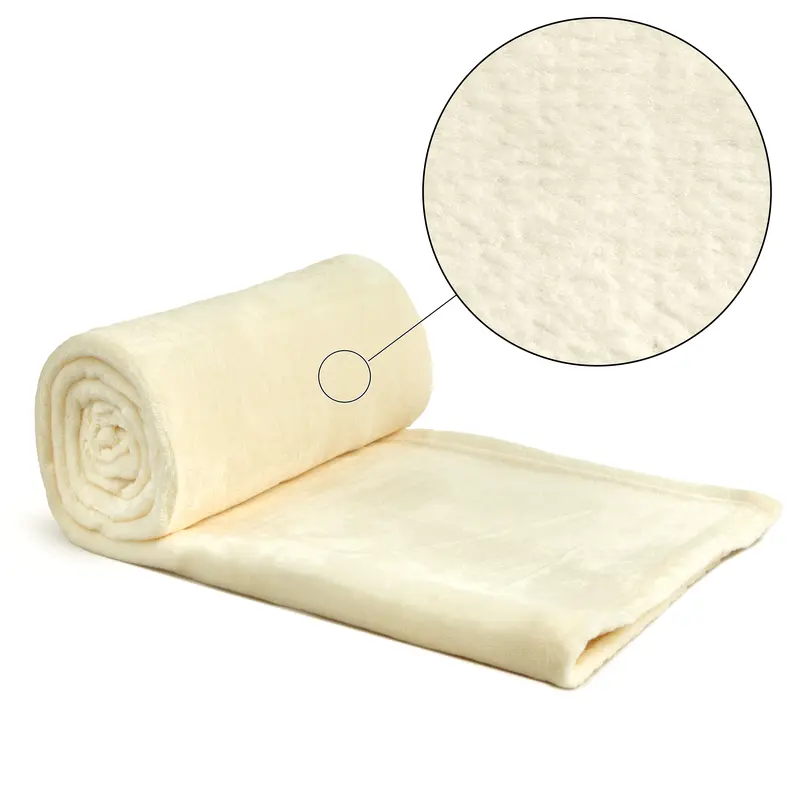 Snug Flannel Fleece Blanket 79 x 95 Cream 0