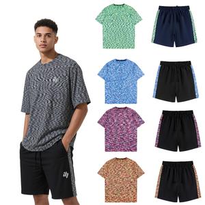 INNERSECT Men's Fashon Tracksuits Solid Two-piece Outfits Comfort and Casual Soft Short Sleeve Round Neck T-shirt & Pocket Shorts Summer Outfits 2025 Menswear for Gym Hike Sporty Stretchy Formal Wear