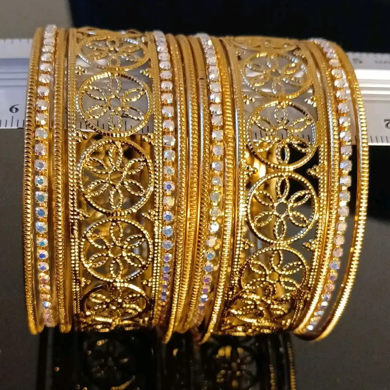 Beautiful and unique 2 metal kara set  with Bangles for womans . Available in different sizes. 1