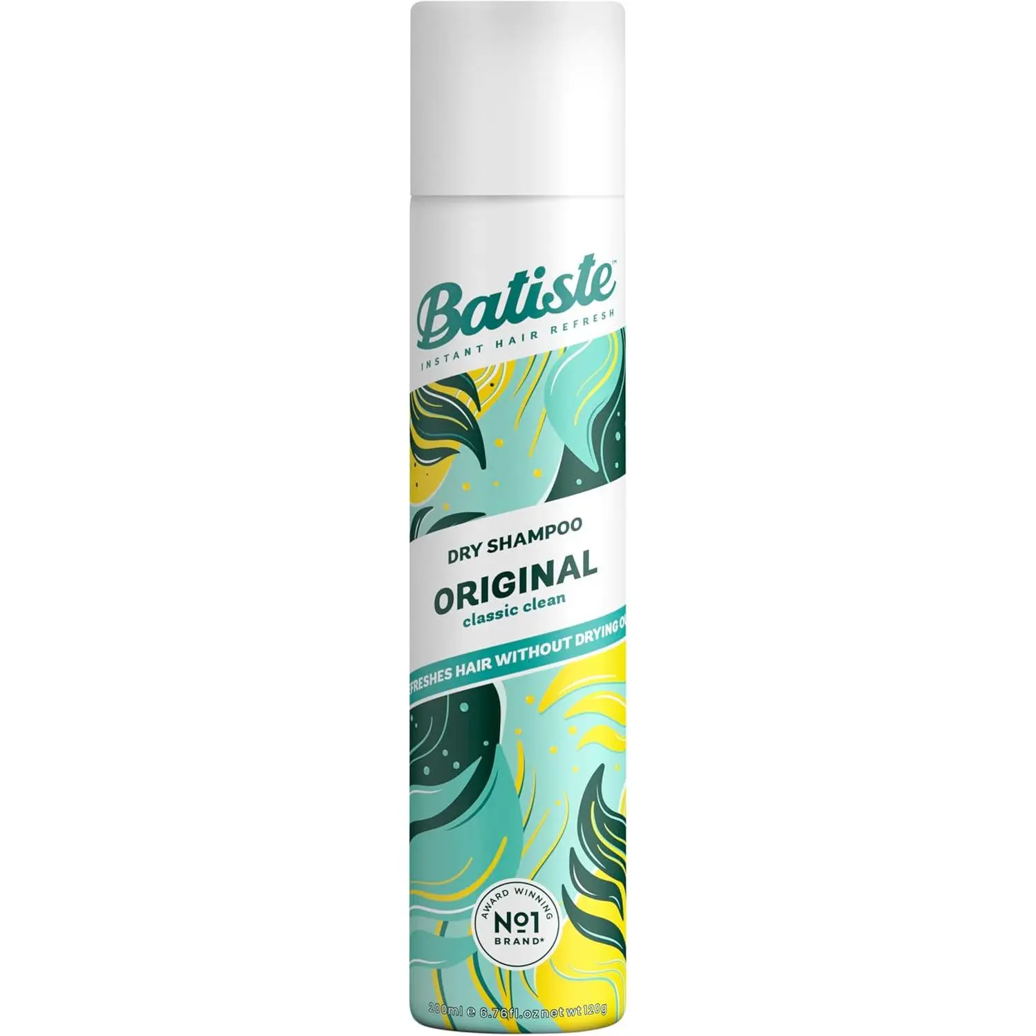 Batiste Dry Shampoo Original 200ml, Fresh & Clean Fragrance, No Rinse Spray to Refresh Hair in Between Washes