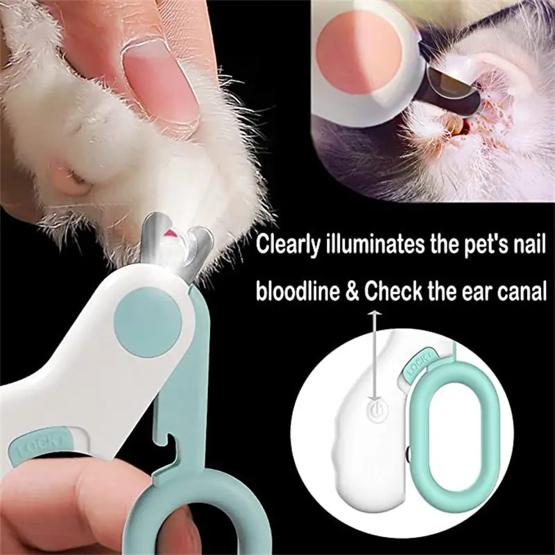 RISELDAJOR  Professional Pet Grooming Must-Have: Dog and Cat Nail Clippers Equipped with LED Lights for Precise Trimming 8