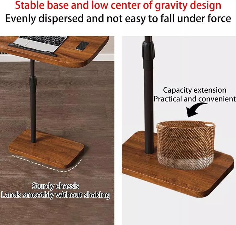 Adjustable Height Tiltable 360° Swivel C-Shaped Side Table, Couch Side End Table Small End Table Bedside Table for Living Room, Bedroom 5