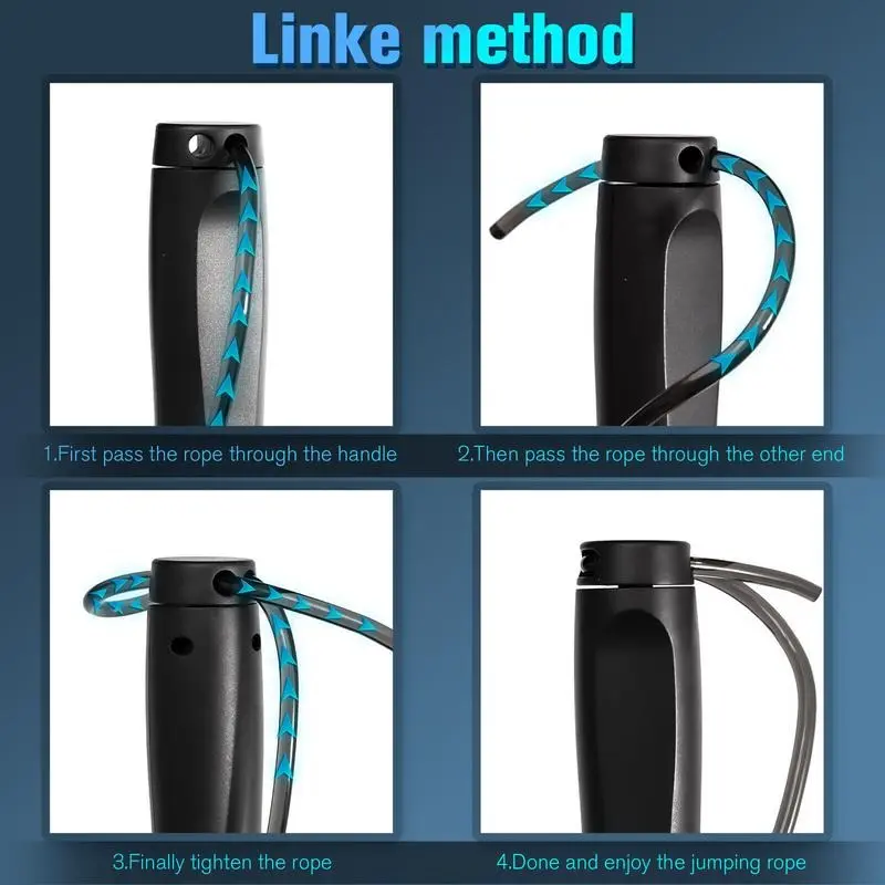 Uten Ropeless Skipping Rope with Counter(3m), Adjustable Digital Jump Rope with Calorie Counter, Non-Slip Handles, Weighted Handles Speed Rope for Adults/ Kids, Exercise Equipment for Fitness, Crossfit, Exercise, Boxing, MMA, Gym 7