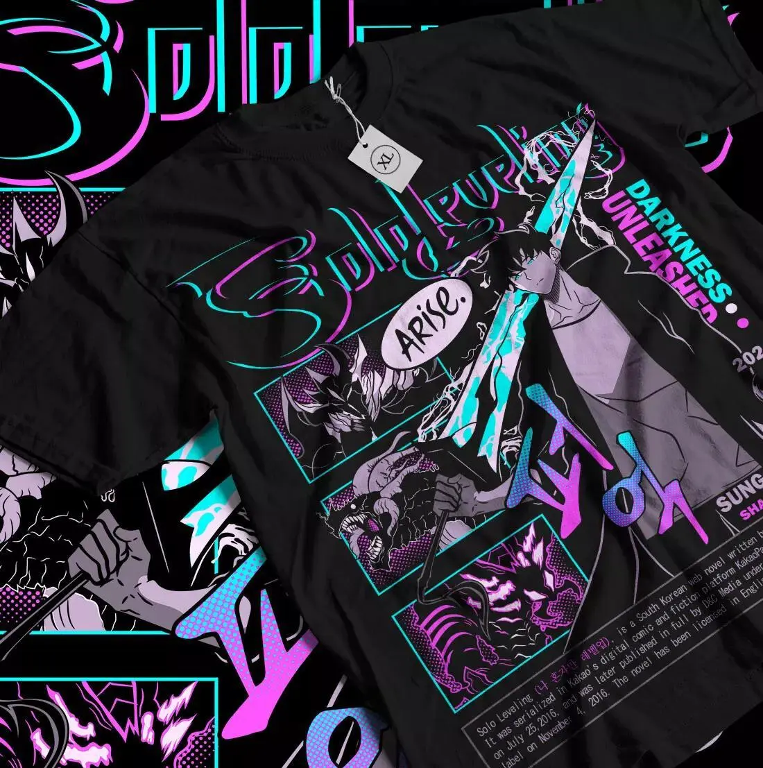 Solo Leveling T-Shirt Sung Jinwoo Liu Zhigang Anime Jonas Reiji Tshirt All Size
