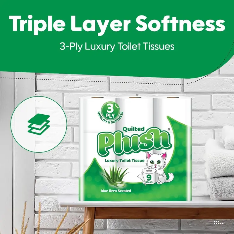 90 x Toilet rolls 3Ply, 18 x Kitchen Rolls, Luxury Quilted, Soft and gentle, Flushable Eco-friendly Disposable Sustainable, Family Sheets Wipes soft Bathroom Set Wipes Household 2