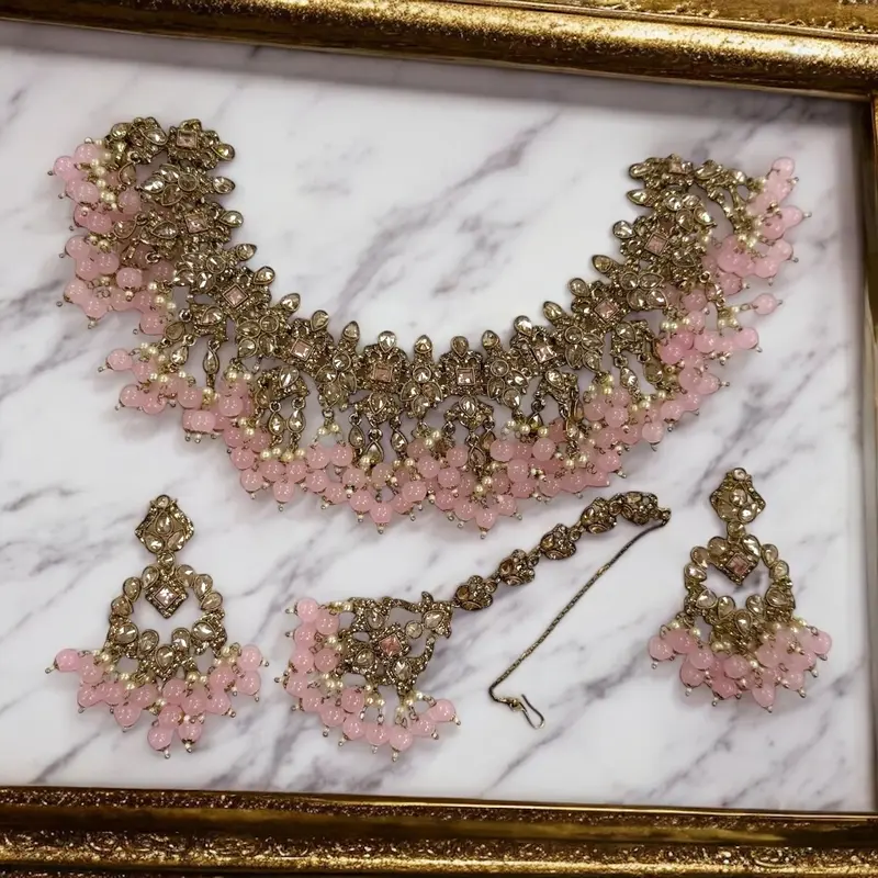 Chohans; Jhalier necklace set ,Earring And Tika 7