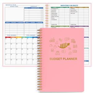 Monthly Budget Planner, A5 Budget Notebook for Men & Women, Gift for Friend, Spiral Bound Notebook, Students Stationery Kit, Back to School Accessories, Summer Gifts, Teacher Gifts UK, Halloween Gifts, Holiday Essentials, Valentine's Day Gift