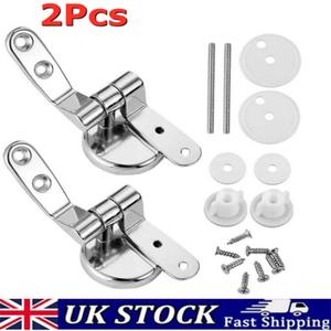 1 Pair Chrome Toilet Seat Hinges Spare Replacement Fittings Bathroom