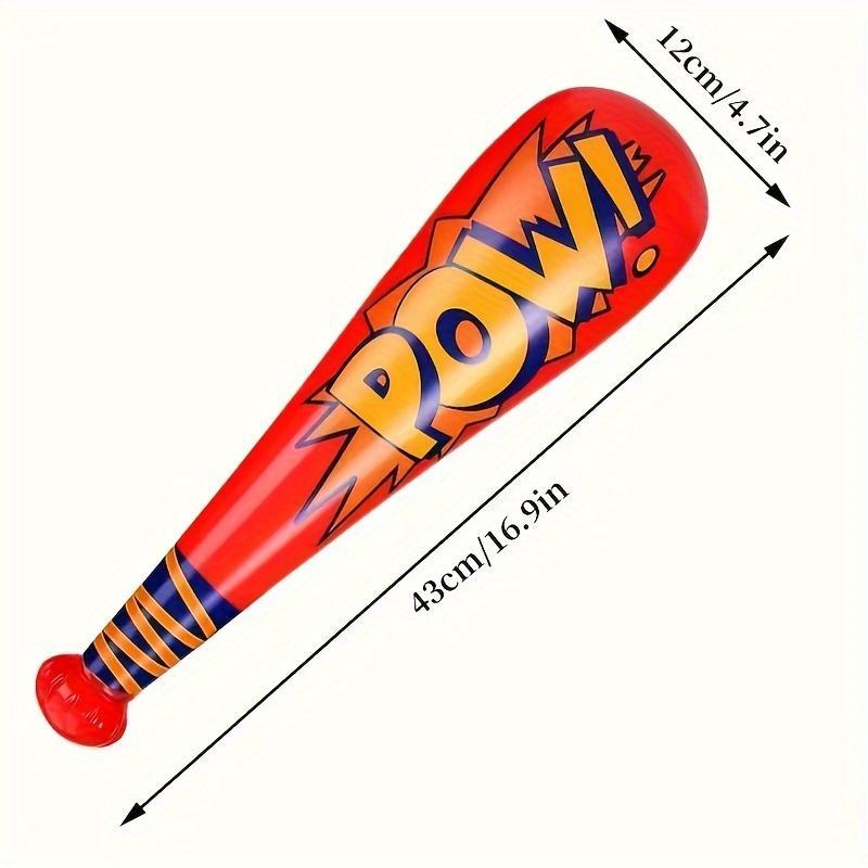 Fun Cartoon Inflatable Baseball Bat Toys - Perfect for Parties, Birthdays & Beach Outings - Durable PVC, Assorted Colors 1